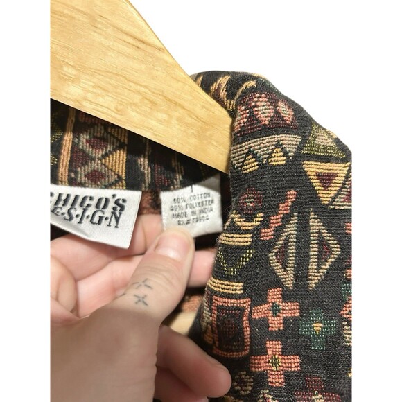 Vintage Chicos Design Western Tapestry Jacket Canvas 90s Size 1 or M Multicolor - Picture 5 of 7